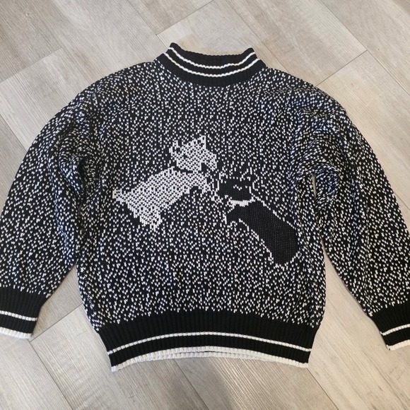 AVOCADO Scottie Dogs Crew Neck Sweater Women's M Acrylic - Picture 9 of 11